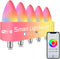 Smart Light Bulbs E12 RGB+CCT Led WiFi+Bluetooth Smart Bulbs 300lm 40W Equivalent Multicolor and Dimmable That Work with Alexa Google Smart Things...