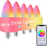Smart Light Bulbs E12 RGB+CCT Led WiFi+Bluetooth Smart Bulbs 300lm 40W Equivalent Multicolor and Dimmable That Work with Alexa Google Smart Things...