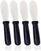 AnapoliZ Butter Spreader Knives | 4 PCS Wide Blade Stainless Steel Spreader Knife | Black Plastic Handle Spreading Knives | Sandwich Condiment Spr...