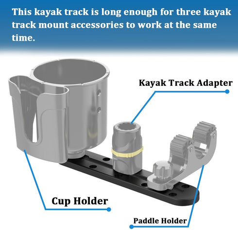 Kayak Track, Kayak Low Profile Track, Kayak Rail, Kayak Accessories Mount Track, Kayak Gear Track for Fishing Rod Holder, Fish Fider, Cup Holder, ...