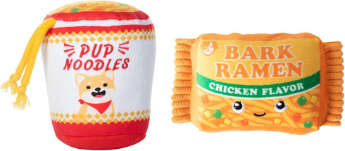 Fringe Studio Plush Dog Toy Set with Treat Pockets for Interactive Play, Nothin’ But Noodles, 2 Piece Set, Pet Shop Collection (124011)...