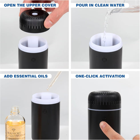Car Diffuser Humidifier Aromatherapy Essential Oil Diffuser USB Mist Mini Portable Diffuser for Car Home Office Bedroom, 100ML...