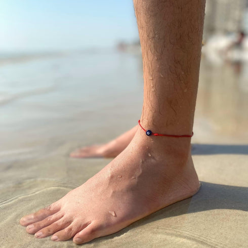 Luck Strings Evil Eye Red Cord Anklet Bracelet for Women Men Teen Girls Boys String Waterproof Adjustable Ankle Bracelets Minimalist Jewelry Unise...