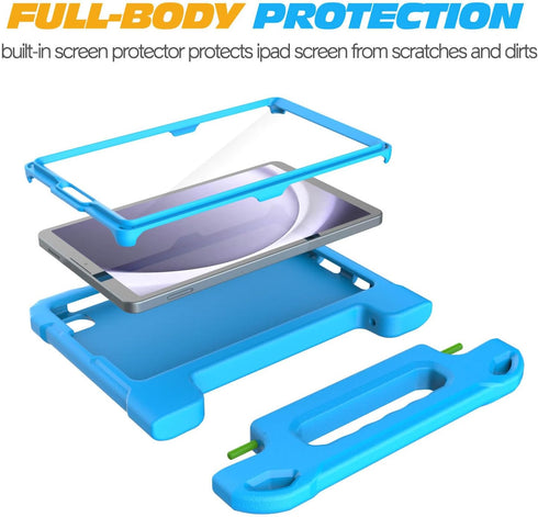 Kids Case for Samsung Galaxy Tab A9 8.7 Inch 2023 (SM-X110/X115/X117) & Galaxy Tab A7 Lite 8.7 Inch 2021, Built-in Screen Protector, Shockproof Ha...