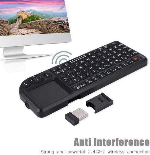2.4GHz Wireless Touchpad Keyboard, Super Thin&Lightweight Rechargeable Ultra Mini Thin USB Backlit Keyboard, Plug and Play Fits for HTPC, for PS3/...