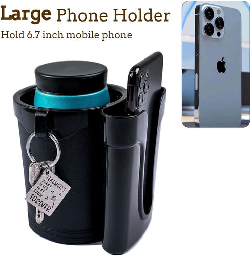 Bike Cup Holder Handlebar Cruiser with Cell Phone Holder Key Holder for Bicycle Motorcycle Scooter Boat Black...