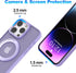 360° Rotatable Magnetic Ring Stand for iPhone 15 Pro Max Case Magsafe, Shockproof Protective Slim Translucent Back iPhone 15 Promax Case for Men W...