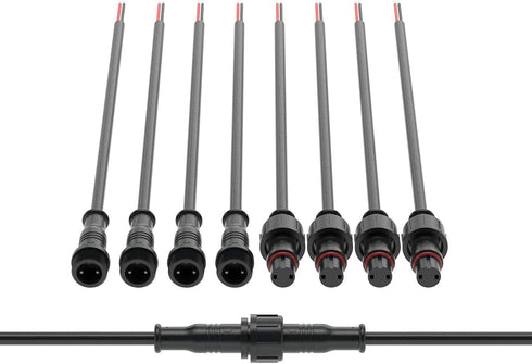BTF-LIGHTING 2 Pin Electrical Connector 22AWG IP65 Male Female Connector 7.87in/20cm Extension Cable for Car,Truck,Boat,Indoor/Outdoor LED Strip L...