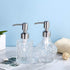 Soap Dispenser with Stainless Steel Pump, Clear Crystal Design, Vintage and Elegant, Refillable Liquid Hand Soap Dish Soap Dispensers for Bathroom...