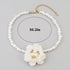 Gangel Big Flower Necklace Choker Pearl Choker Necklace White Flower Necklaces Choker Vintage Floral Choker Prom Flowers Necklace Jewelry for Wome...