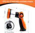 Garden Hose Sprayer Nozzle - Water Hose Nozzle with 10 Adjustable Spray Patterns Heavy Duty, Thumb Control On Off Valve, High Pressure Hose Spraye...