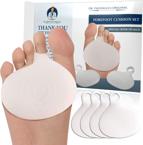 Dr. Frederick's Original Metatarsal Pads - 4 Pieces - Ball of Foot Cushions for Rapid Pain Relief - Gel Foot Pads - Shoe Inserts for Men and Women...