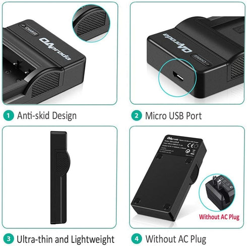 OAproda 2 Pack NB-11L Battery and USB Charger for Canon PowerShot ELph 180, Elph 360, ELph 190, Elph 110, Elph 130, Elph 135 is, Elph 150 is, SX42...