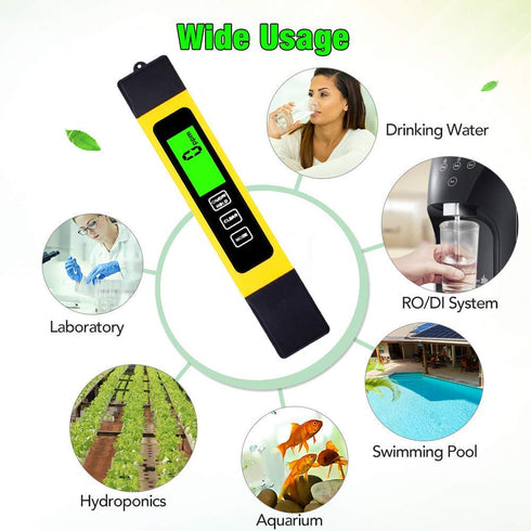 TDS Meter Digital Water Quality Tester, TDS, Temperature & Conductivity Meter 3 in 1, 0-4999 ppm, EC Meter, Digital Water Hardness Testers for Dri...
