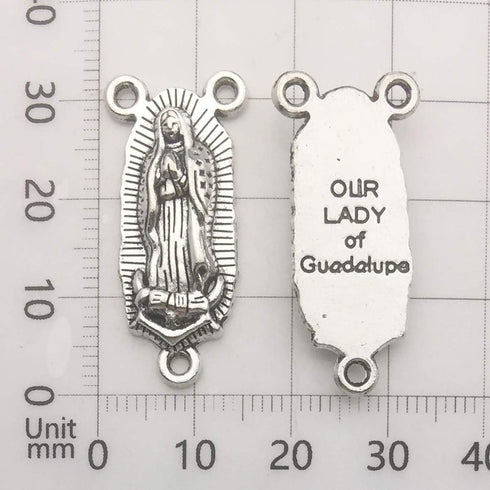 100g (60pcs) Antique Silver Cross Jesus Maria Our Lady Miraculous Centerpiece Crucifix Medal Charms Pendants for Crafting, Jewelry Findings Making...