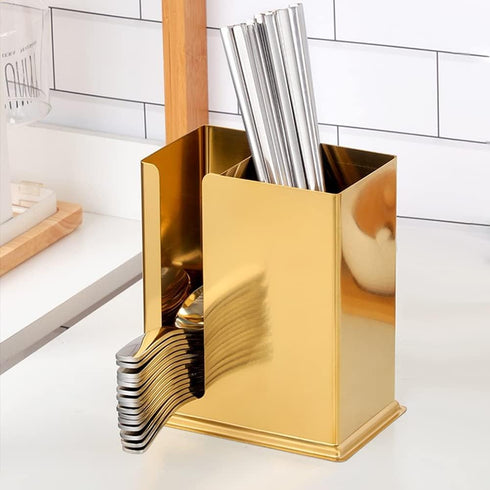 kaileyouxiangongsi Chinese Restaurant Utensil Holder, Stainless Steel Hanging 2 Compartments Mesh Utensil Drying Rack/Chopsticks/Spoon/Fork/Knife ...