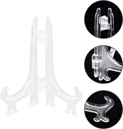 12pcs Photo Frame Stand Desk Easel Clear Monitor Stand Book Display Stand Acrylic Easels Novel Display Stand Plate Stands for Display Picture Fram...