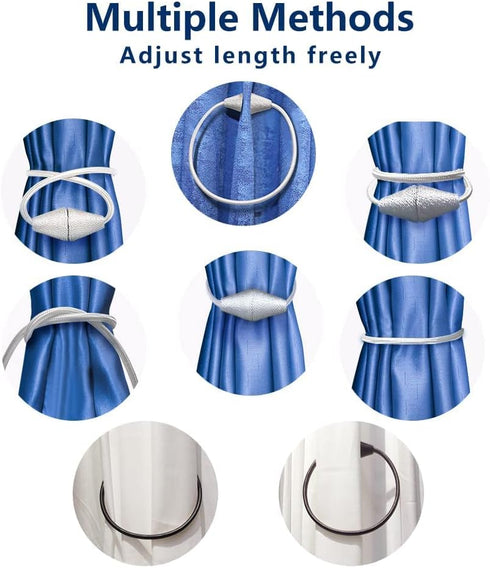 Magnetic Curtain Tiebacks with Upgrade Larger Magnet, 2 Pack 18in European Style Convenient Curtain Holdbacks Decorative Tie Backs for Drapery Hol...