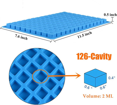 JOERSH Square Candy Molds Silicone Molds for Hard Candy, Gummy, Caramels, Chocolate, Ganache, Ice Cubes, 252 Cavity...