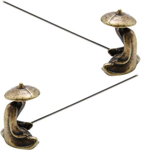 2pcs Miniature Garden Decoration Set, Copper Fisherman Figurines, Kiang Taigong Fishing Models, Chinese Mudman Sitting Fishing for Garden & Patio ...