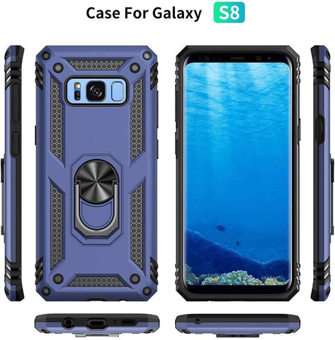 Samsung Galaxy S8 Case, Samsung S8 Phone Case, Military Grade Protective Cases with Ring for Samsung Galaxy S8 (Blue)...
