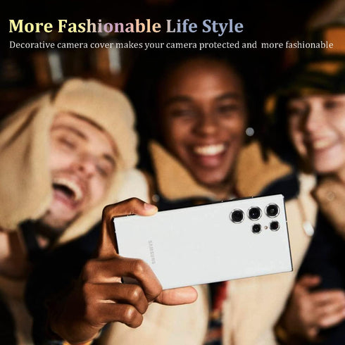 for Galaxy S23 Ultra Camera Lens Protector, Aluminium Alloy Ring 9H Tempered Glass Anti Scratch Decorative Camera Cover Accessories for Samsung Ga...