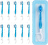 Disposable Mini Travel Toothbrushes, 5-in-1 Pre-Pasted Mini-Brush+Floss+Pick+Tongue Scraper, Prepasted On The Go Toothbrush for Travel, Portable T...