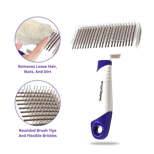 Self-Cleaning Gentle Slicker Brush, Sensitive Skin Gentle Dog Brush, for Big Dog and Large Breed, to Remove Loose Hair, Mats, Dirt - Pain Free Gro...