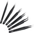 6 Pcs Precision Tweezers Set, Premium Non-Magnetic Stainless Steel Tweezer, ESD Curved of Tweezers for Electronics, Craft, Laboratory Work, Jewelr...
