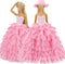 BARWA Princess Evening Party Clothes Wears Dress Outfit Set for 11.5 inch Doll with Hat (Pink Wedding Dress)...