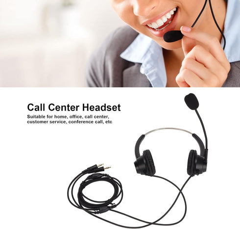 3.5mm Wired Stereo Call Center Headset, On Ear Call Center Headset with Noise Cancelling Microphone, Computer Headphone for Home Office Customer S...
