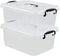 Readsky 8 Quart Lidded Storage Bins Plastic Storage Containers, Clear and Black, 2 Packs...