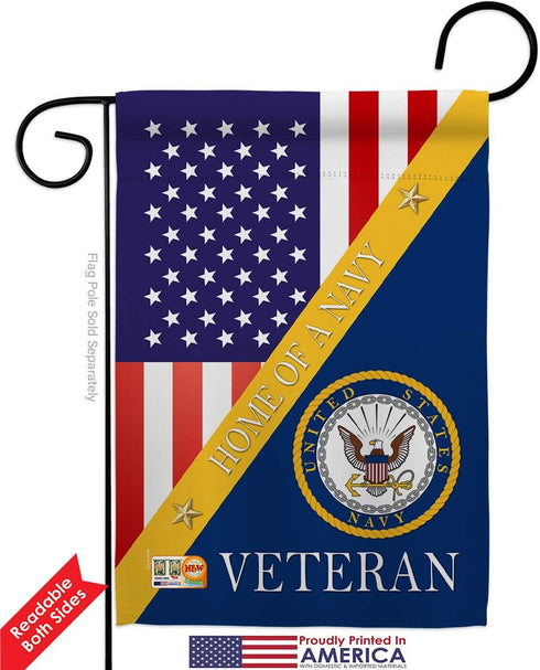 Navy Home of Garden Flag Armed Forces USN Seabee United State American Military Veteran Retire Official Small Decorative Gift Yard House Banner Do...