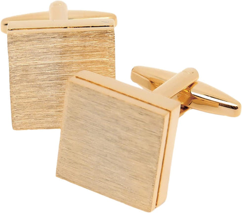 Brushed Metal Square Metal Cufflinks for Men In Gift Box Silver/Black/Gold Plated/Rose Gold Men's Cuff Link for Wedding Shirt Party Business Regul...