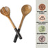 Folkulture Salad Servers or Salad Tongs, Wooden Utensils for Serving Salad, 12-inch Spoon and Fork Set, Mango Wood, Black Servers...