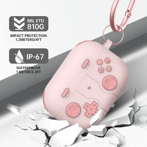 AirPods Pro Case Cover with Cleaner Kit,Classic Handheld Game Console Design Soft Skin Silicone Protective Case for AirPods Pro 2nd/1st Generation...