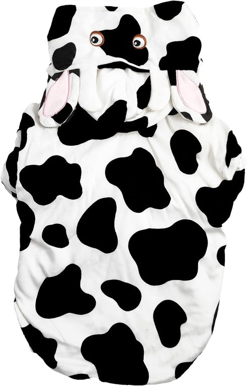 Cow pet Clothing, Small and Medium-Sized cat and Dog Clothing, Modeling Cow Role-Playing Dog and cat Clothing, Suitable for Spring, Autumn and Win...