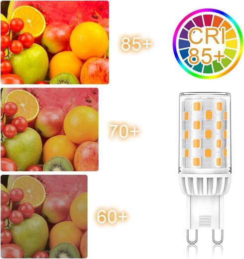 G9 LED Bulb Dimmable 4W, 40 Watt T4 G9 Halogen Equivalent, 3000K Soft Warm White, 120V Flicker Free, LED Bulbs Bi Pin Base Chandelier Lighting 450...