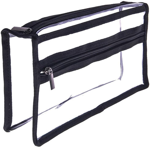 Clear PVC Makeup Bag Transparent Actor Bag Large Cosmetic Organizer Bag Makeup Kits Pouch Travel Make Up Accessories Storage Bag Clear Pencil Pouc...