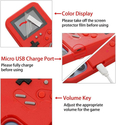 WeLohas Gameboy Case for iPhone 12/12 Pro,Handheld Retro 168 Classic Games,Color Video Display Game Case for iPhone,Anti-Scratch Shockproof Phone ...