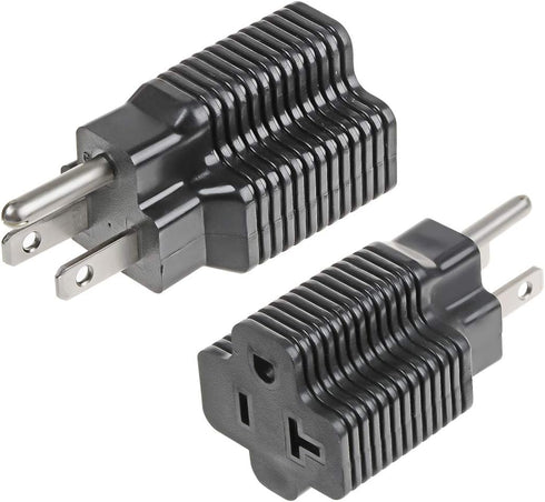NEMA 5-15P to 5-15/20R Adapter,15 Amp Household Plug to 20 Amp T-Blade Female Adapter,15 Amp Male to 20 Amp Female Plug Outlet 3 Prong Household T...