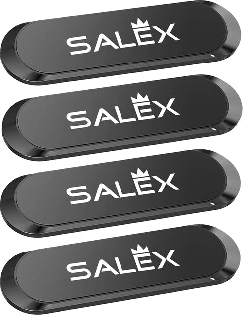 Flat Magnetic Phone Mounts 4 Pack. Black Cell Phone Holder for Car Dashboard, Wall, Truck. Universal Stick on iPad Wall Magnet Mount Kit for Table...