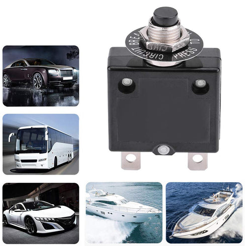 18Amp Push Button Circuit Breaker,125-250V AC 50V DC Circuit Breaker, Thermal Overload Protector L1 Series Manual Reset Thermal Circuit Breaker (1...