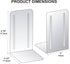 Acrimet Metal Bookends, Non-Skid Book Stand for Shelves, Heavy Duty Book Stopper, 6-7/8" H x 4" W x 4-1/2“ D, (White Bookend with Gold Design), 1 ...