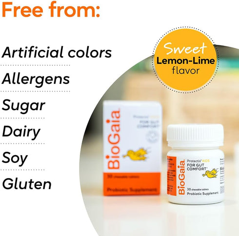 BioGaia Protectis Kids | Probiotic for Ages 3+ | Eases Occasional Digestive Issues & Promotes Regularity | Allergen, Dairy, Soy & Gluten Free | Ba...