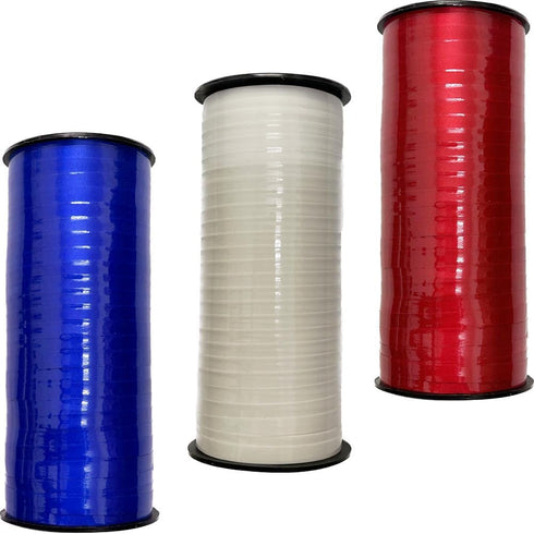 Blue White and Red Ribbon,3/16 inch x 300 Yard Curling Ribbon for Gifts Package Wrapping,Bows,Crafting, Packing - 3 Rolls...