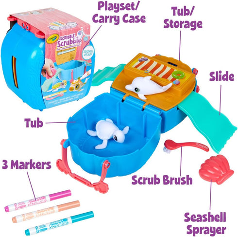 Crayola Scribble Scrubbie Pets, Ocean Animals Playset, Color & Wash Creative Toy, Gift for Kids, Age 3, 4, 5, 6...