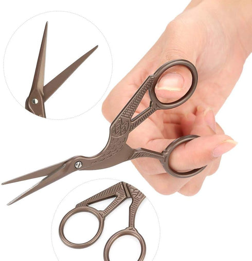 Embroidery Scissors Stork, 2 Pcs Bird Scissors Black Stainless Steel Crane Design Embroidery Scissors, Stork Shears Scissors for DIY Embroidery, C...