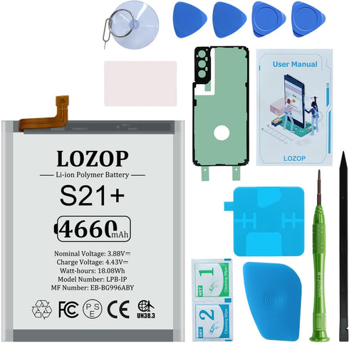S21+ 5G Plus Battery Replacement Kit for Samsung Galaxy S21+ 5G SM-G996U/U1/N/B/W and Other All G996 Models with Repair Tools Kit and User Manual...