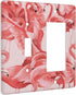 Pink Flamingo Decorative Wall Plates Combination 2 Gang Wall Plate 1 Toggle 1 Rocker Switch Plate for Home Bathroom Bedroom, 4.5 x 4.5 Inch...